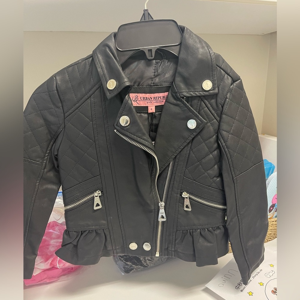 BNWT Urban Republic faux leather moto jacket girls
